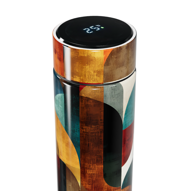 Garrafa Térmica Touch - Colorida com Estampa Geométrica