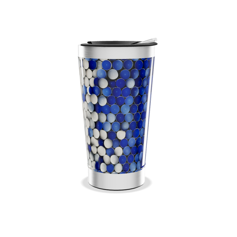 Copo Térmico - Azul e Branco com Bolinhas