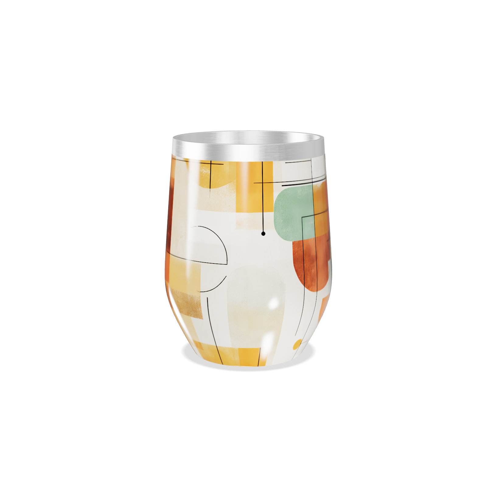 Copo Térmico Slim - Estampa Geométrica Colorida