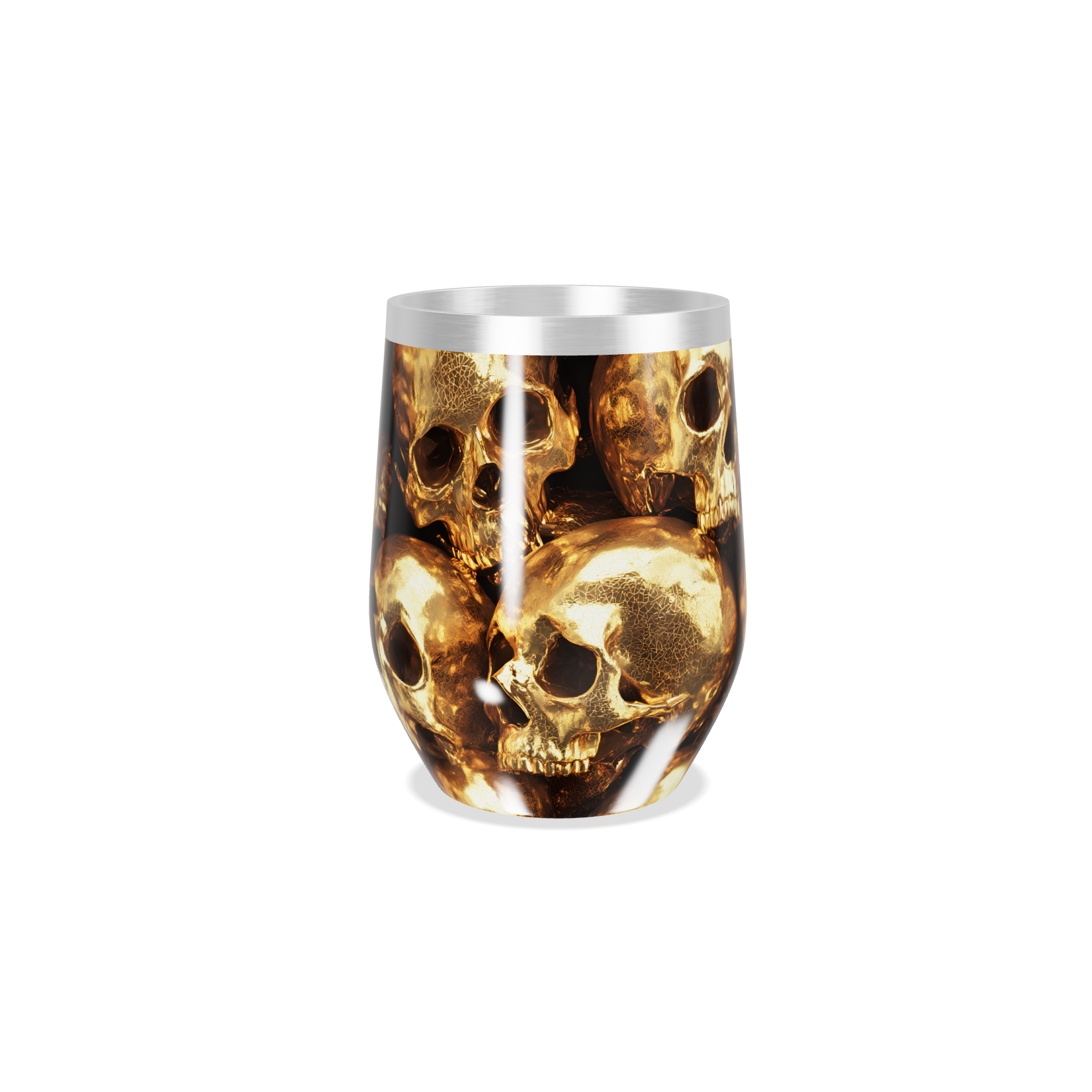 Copo Térmico Slim - Caveiras Douradas