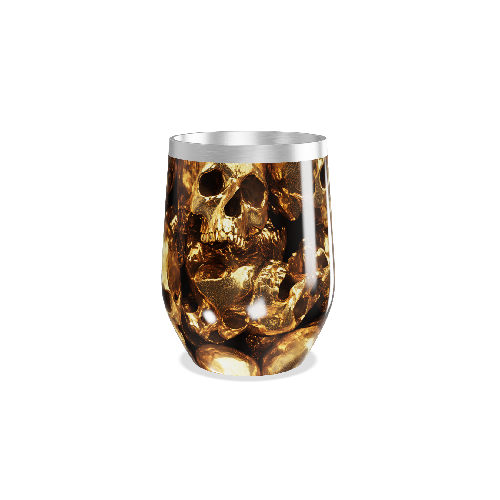 Copo Térmico Slim - Caveiras Douradas