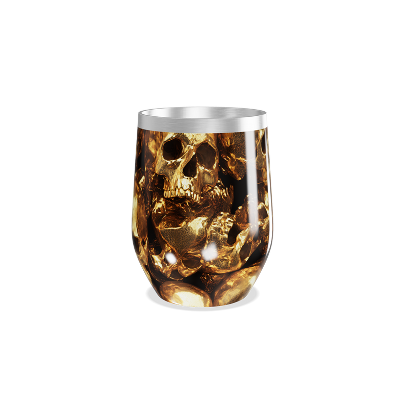 Copo Térmico Slim - Caveiras Douradas