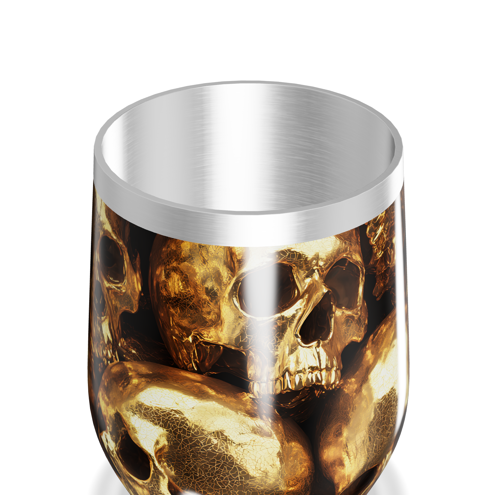 Copo Térmico Slim - Caveiras Douradas