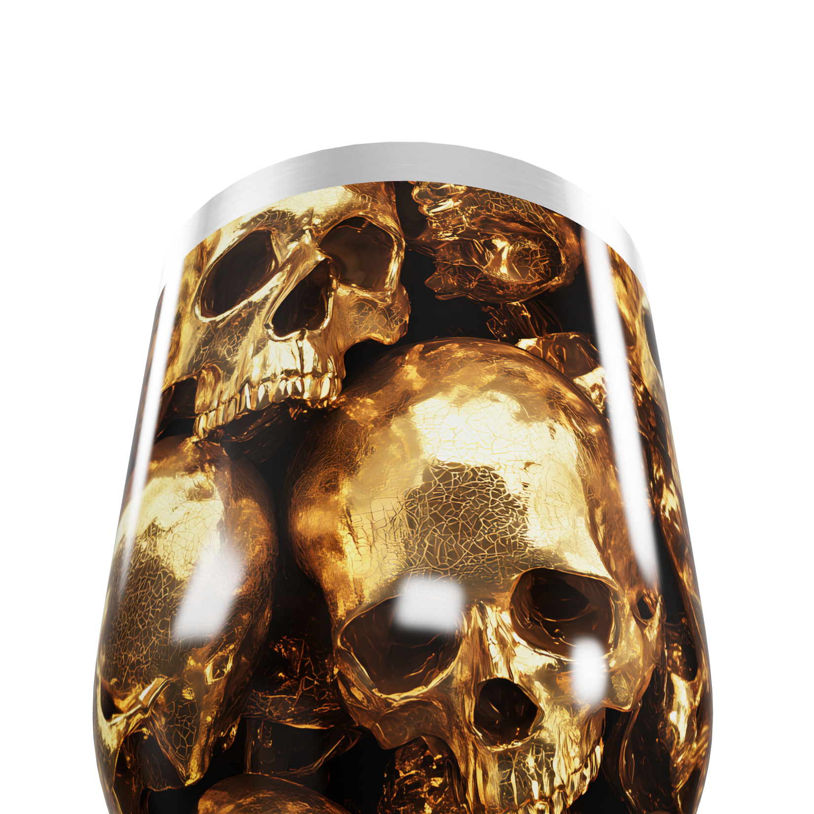 Copo Térmico Slim - Caveiras Douradas