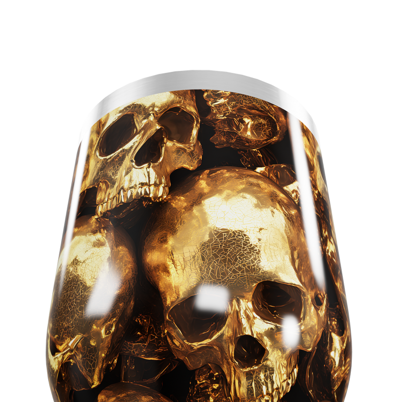 Copo Térmico Slim - Caveiras Douradas