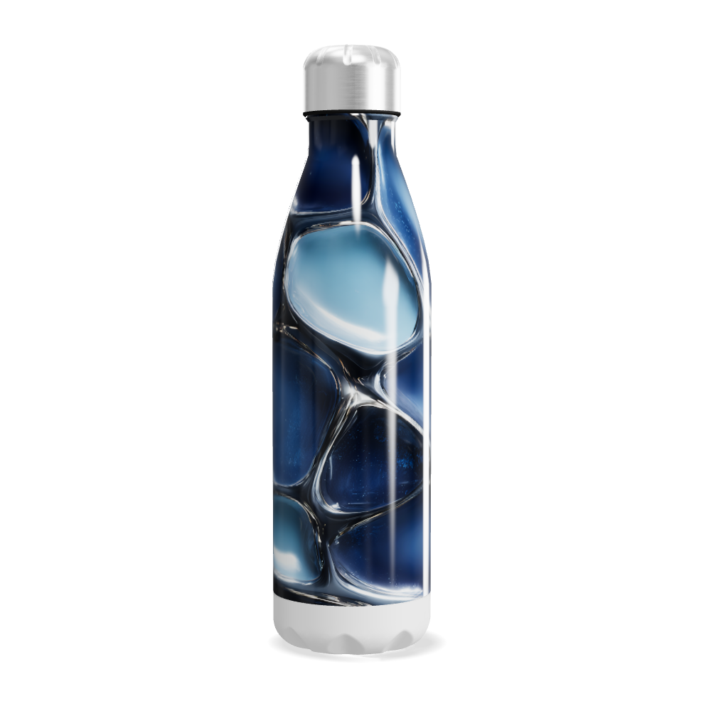 Garrafa Inox - Azul com Design Espiral