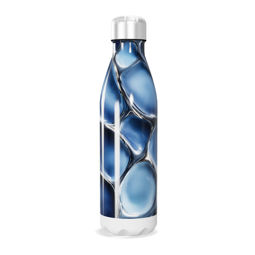 Garrafa Inox - Azul com Design Espiral