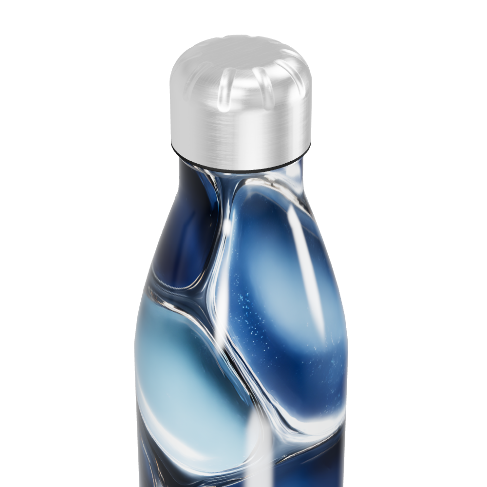 Garrafa Inox - Azul com Design Espiral