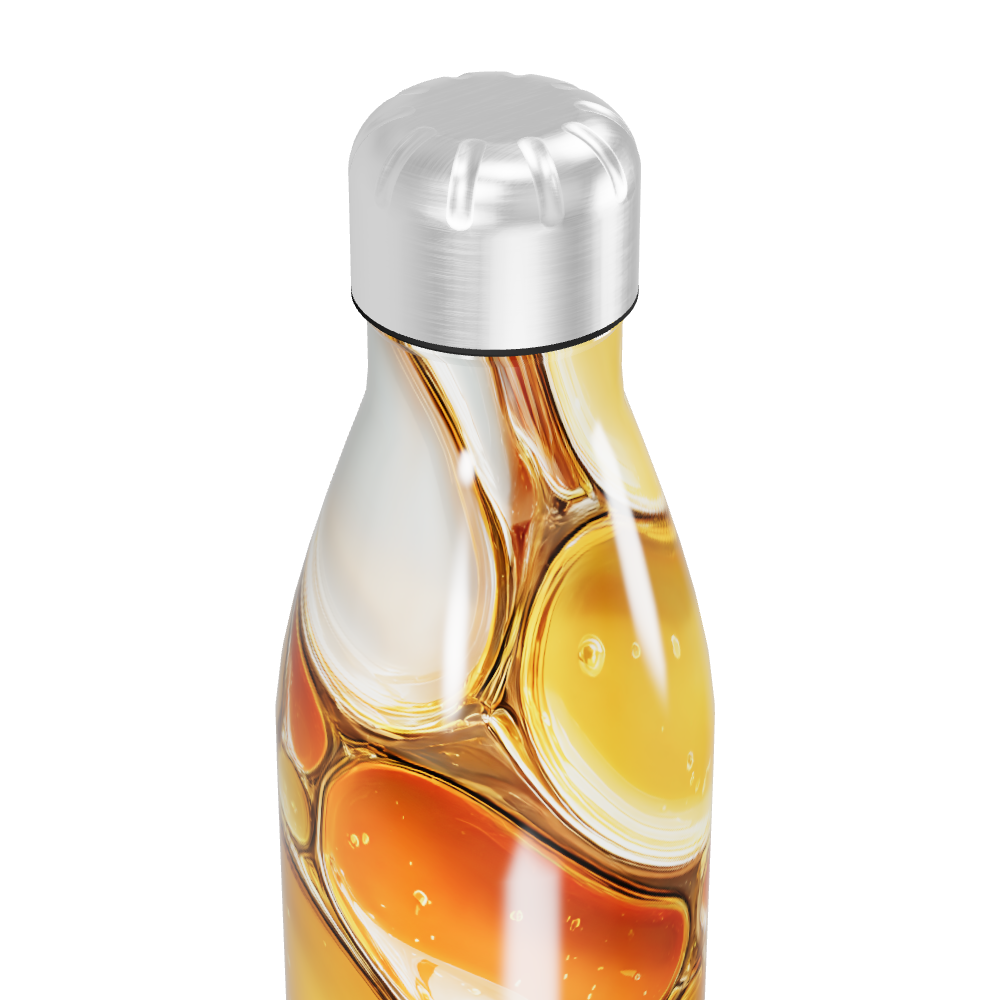 Garrafa Inox - Design Abstrato Amarelo