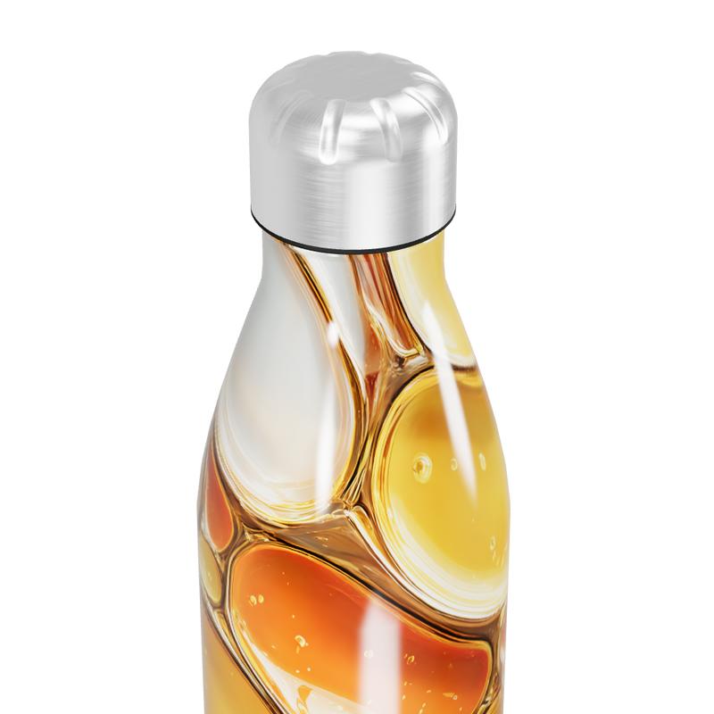 Garrafa Inox - Design Abstrato Amarelo