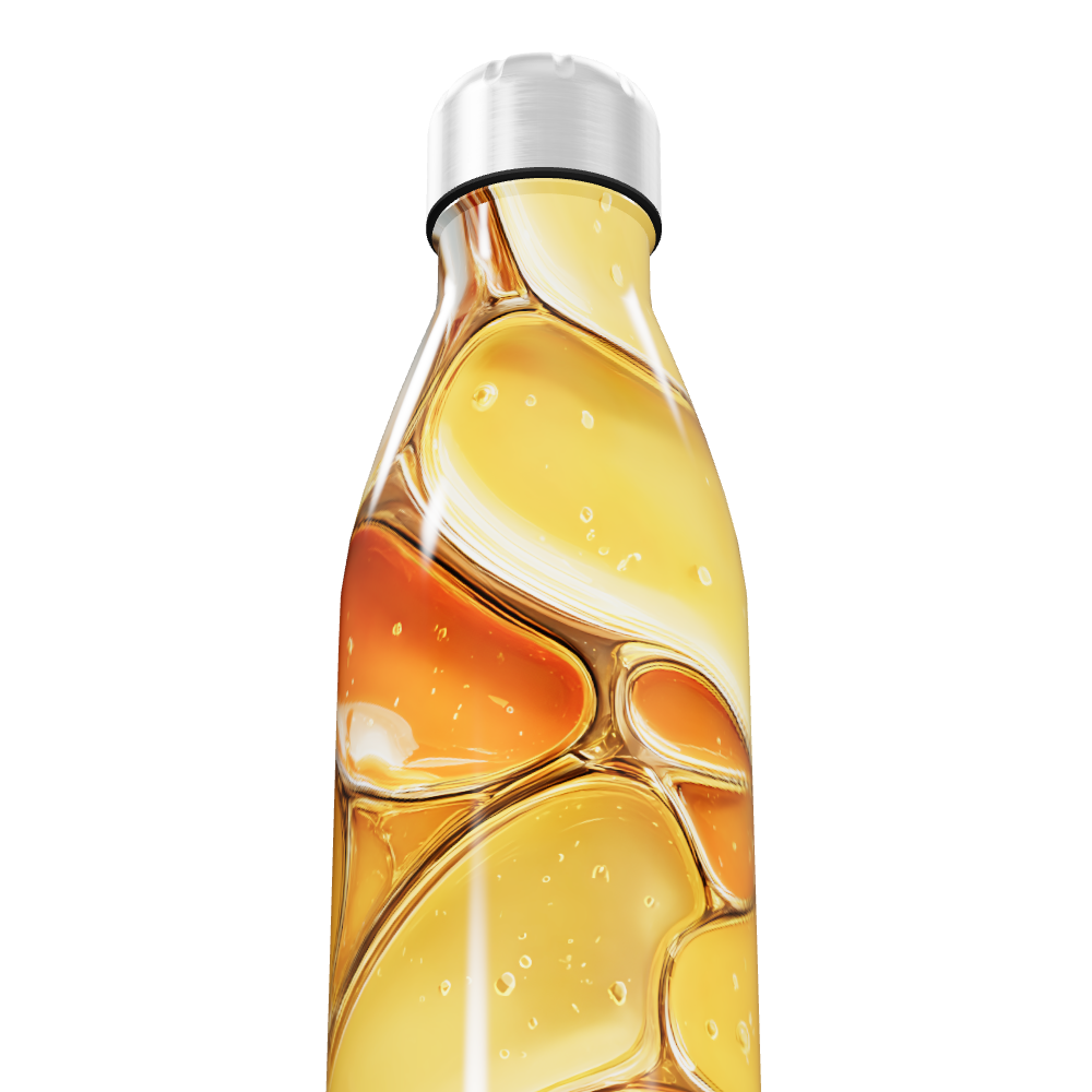 Garrafa Inox - Design Abstrato Amarelo
