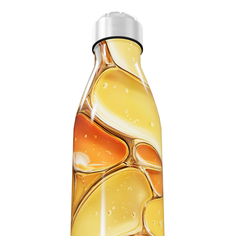 Garrafa Inox - Design Abstrato Amarelo