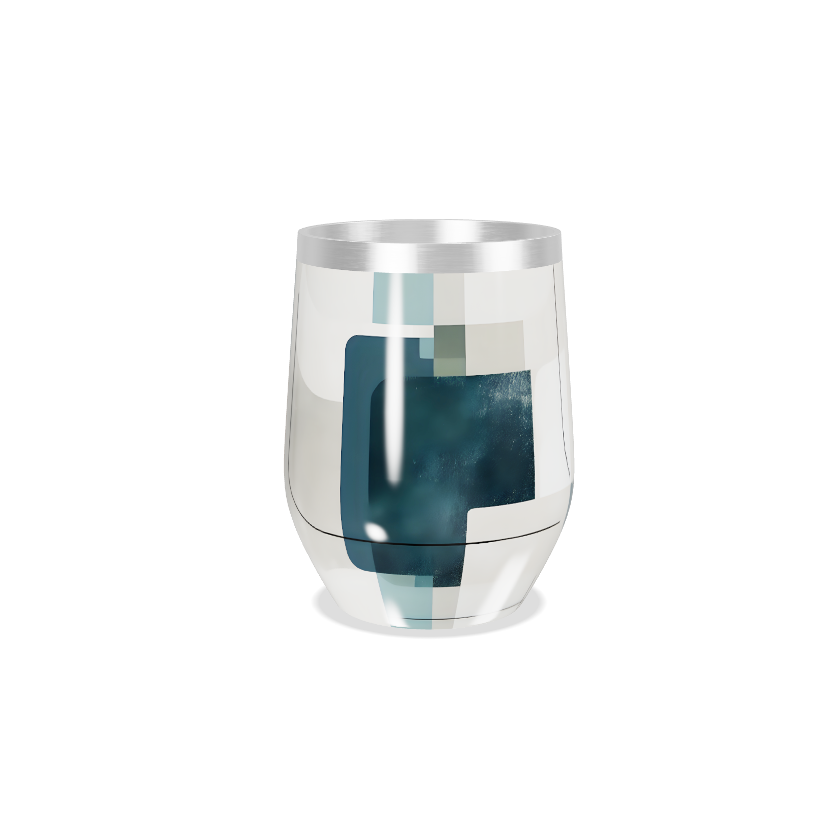 Copo Térmico Slim - Estampa Geométrica Azul