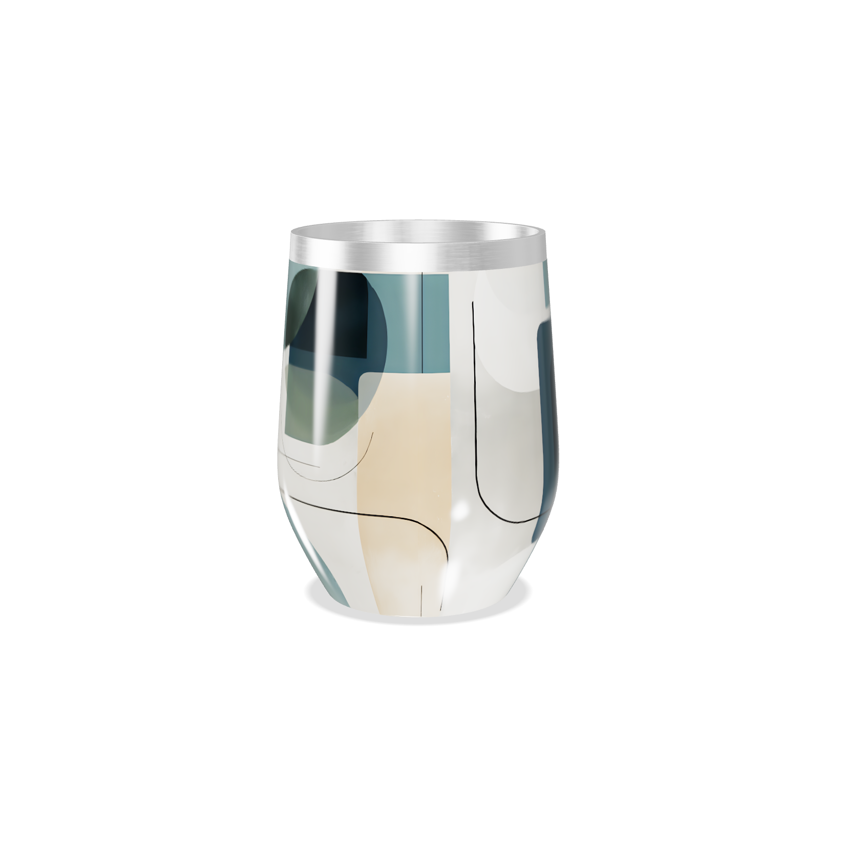 Copo Térmico Slim - Estampa Geométrica Azul