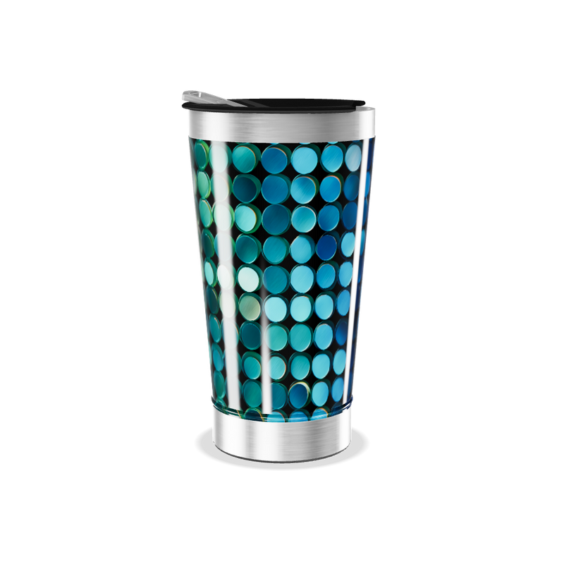 Copo Térmico - Azul com Bolinhas