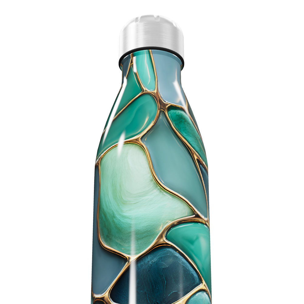 Garrafa Inox - Verde Marmorizada