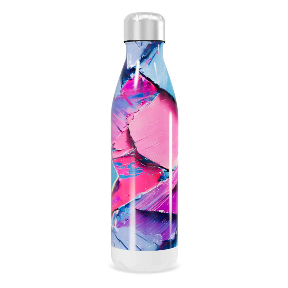 Garrafa Inox - Azul Rosa Abstrata