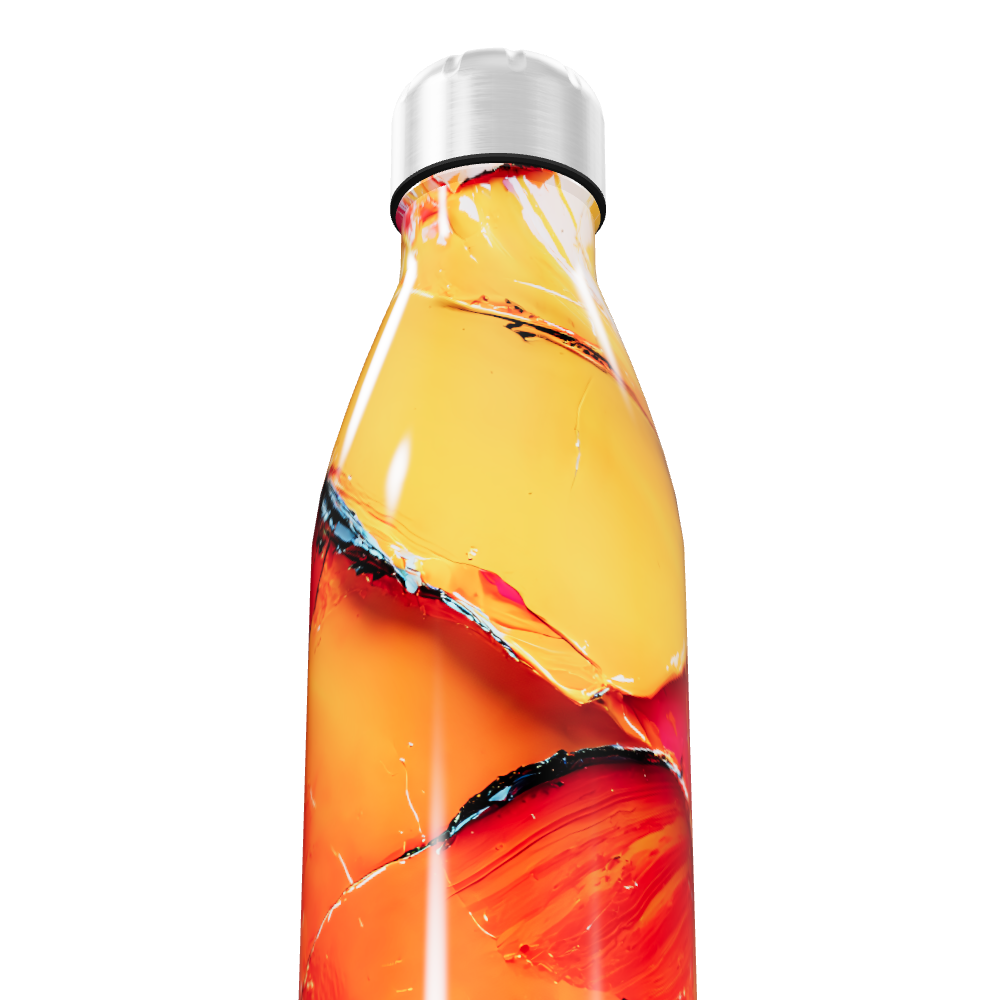 Garrafa Inox - Estampa Abstrata Colorida