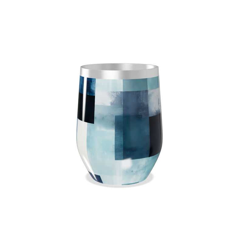 Copo Térmico Slim - Design Geométrico Azul