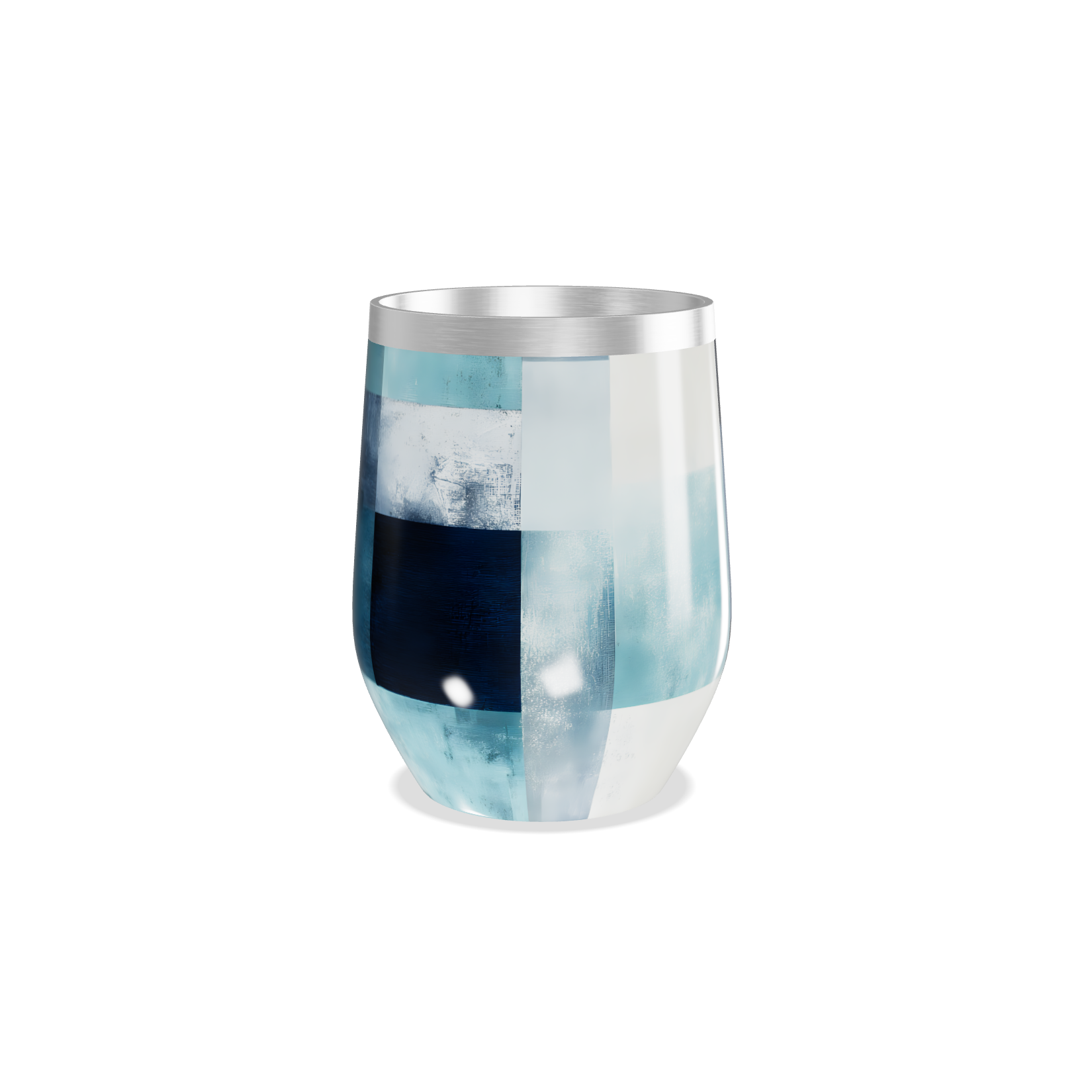 Copo Térmico Slim - Design Geométrico Azul