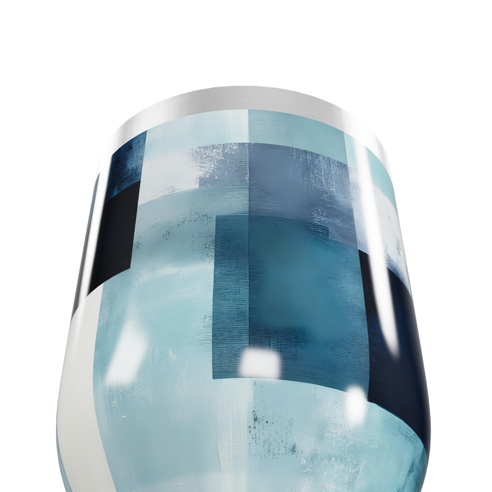 Copo Térmico Slim - Design Geométrico Azul