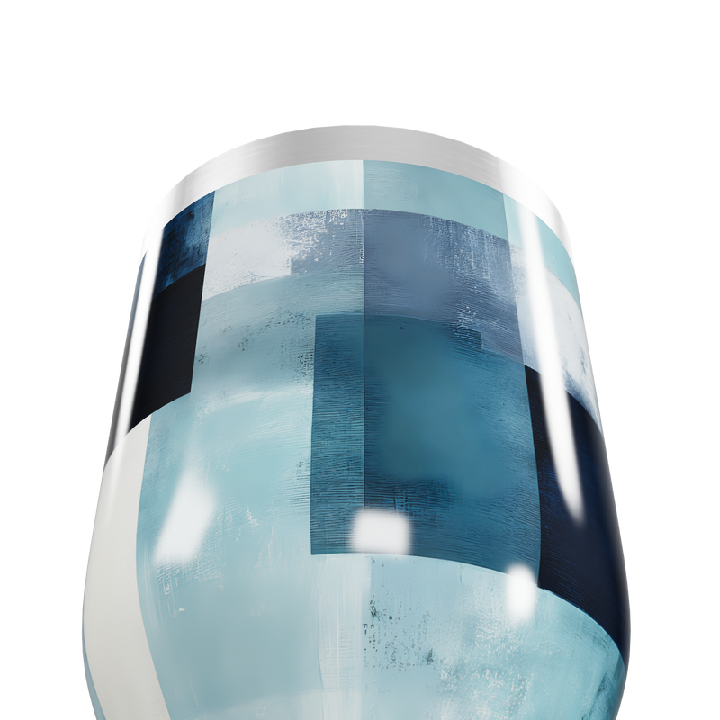 Copo Térmico Slim - Design Geométrico Azul