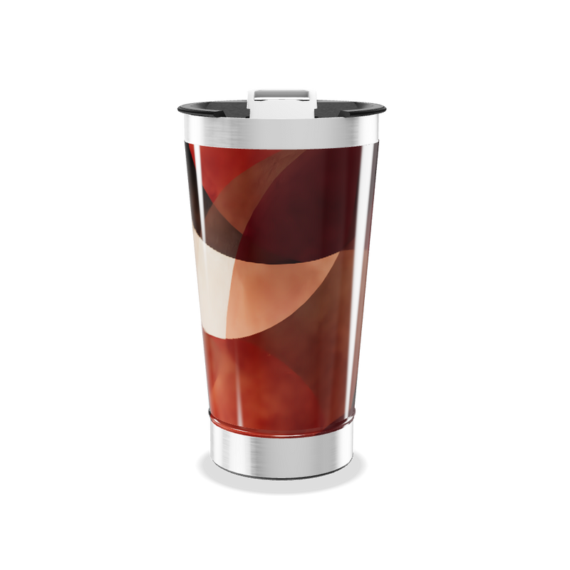 Copo Térmico - Design Geométrico Vermelho