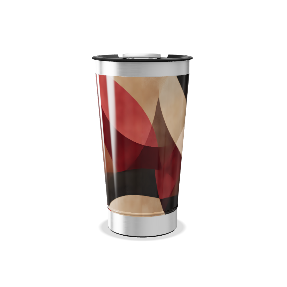 Copo Térmico - Design Geométrico Vermelho