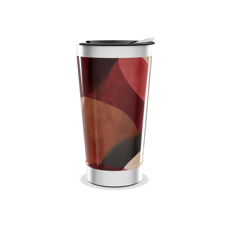 Copo Térmico - Design Geométrico Vermelho
