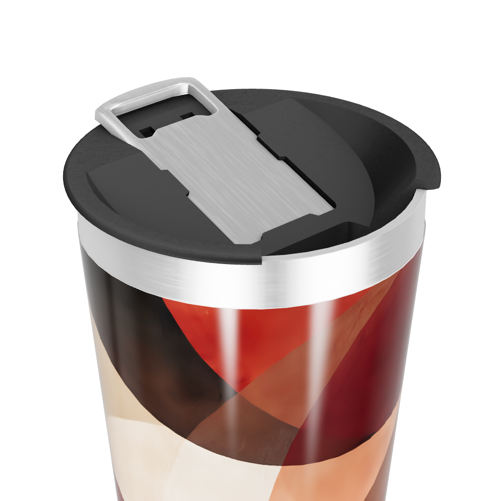 Copo Térmico - Design Geométrico Vermelho