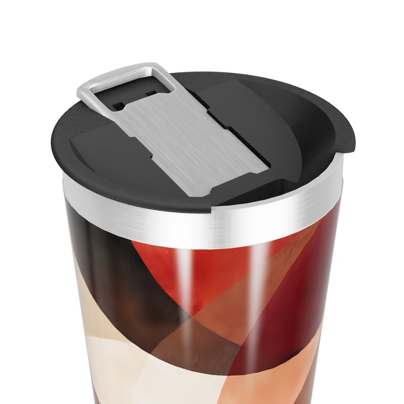 Copo Térmico - Design Geométrico Vermelho