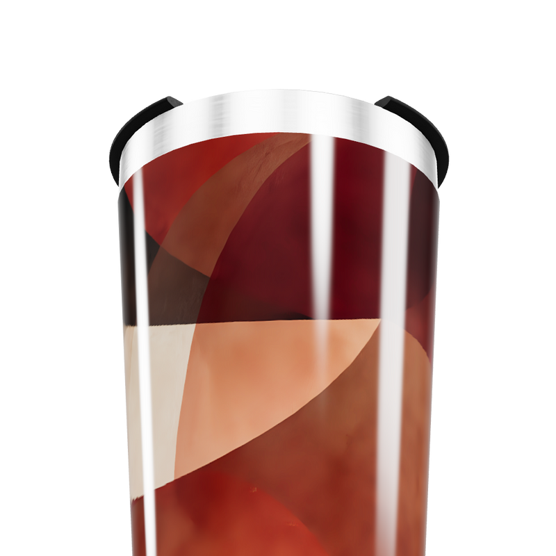 Copo Térmico - Design Geométrico Vermelho