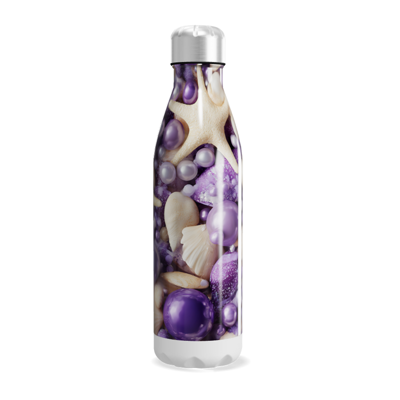 Garrafa Inox - Estampa Conchas e Pérolas