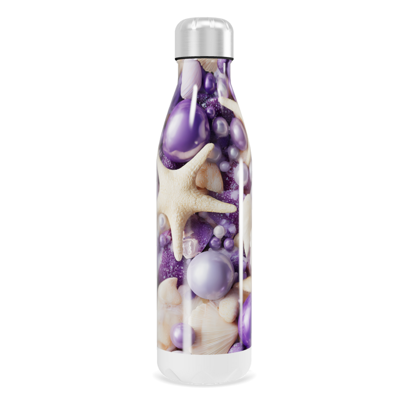 Garrafa Inox - Estampa Conchas e Pérolas