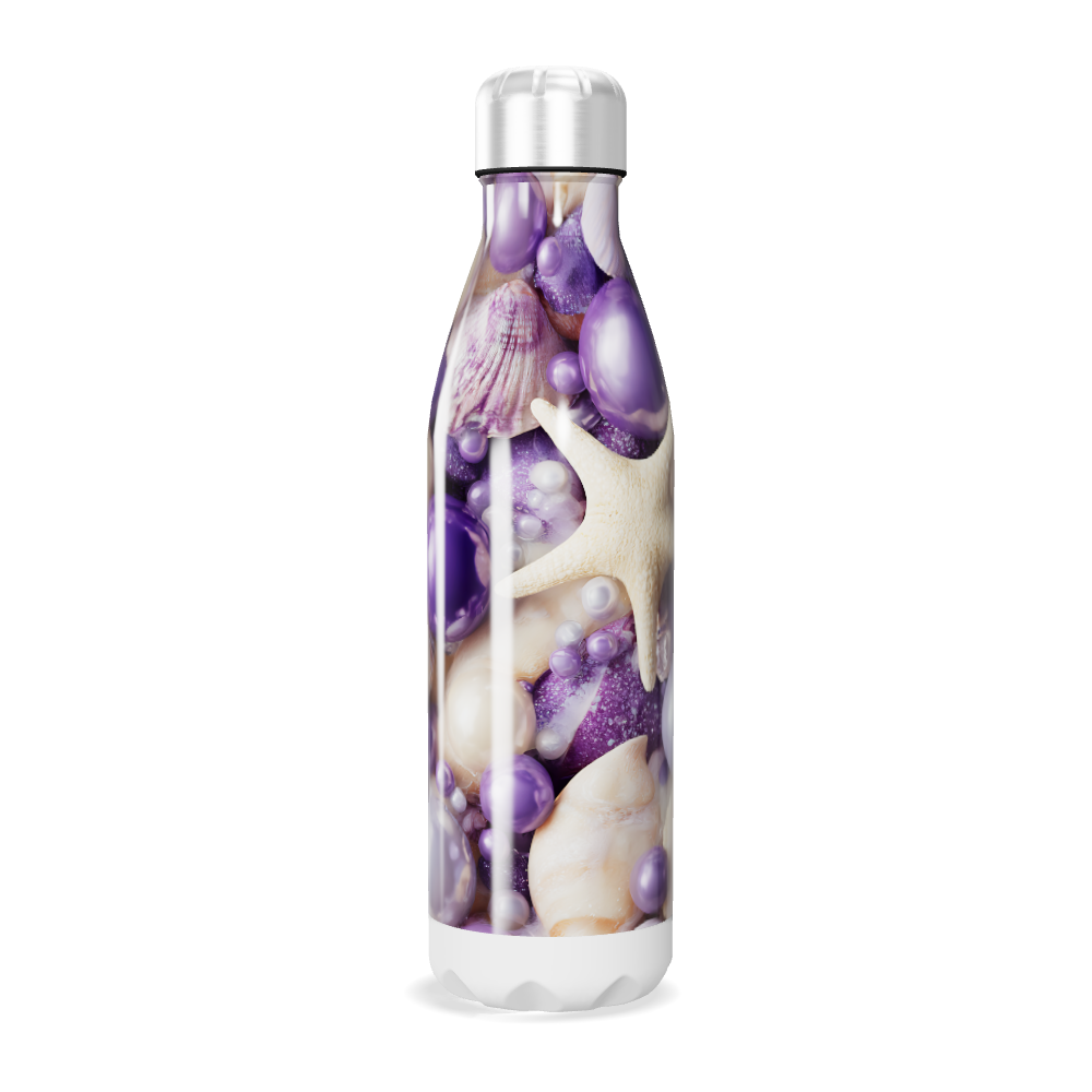 Garrafa Inox - Estampa Conchas e Pérolas