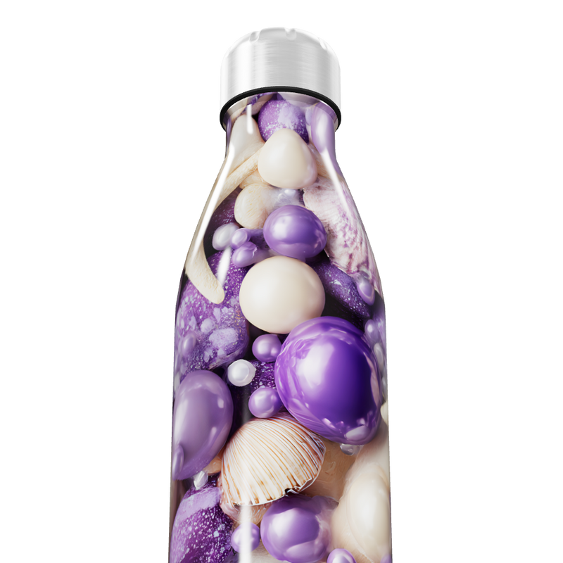 Garrafa Inox - Estampa Conchas e Pérolas