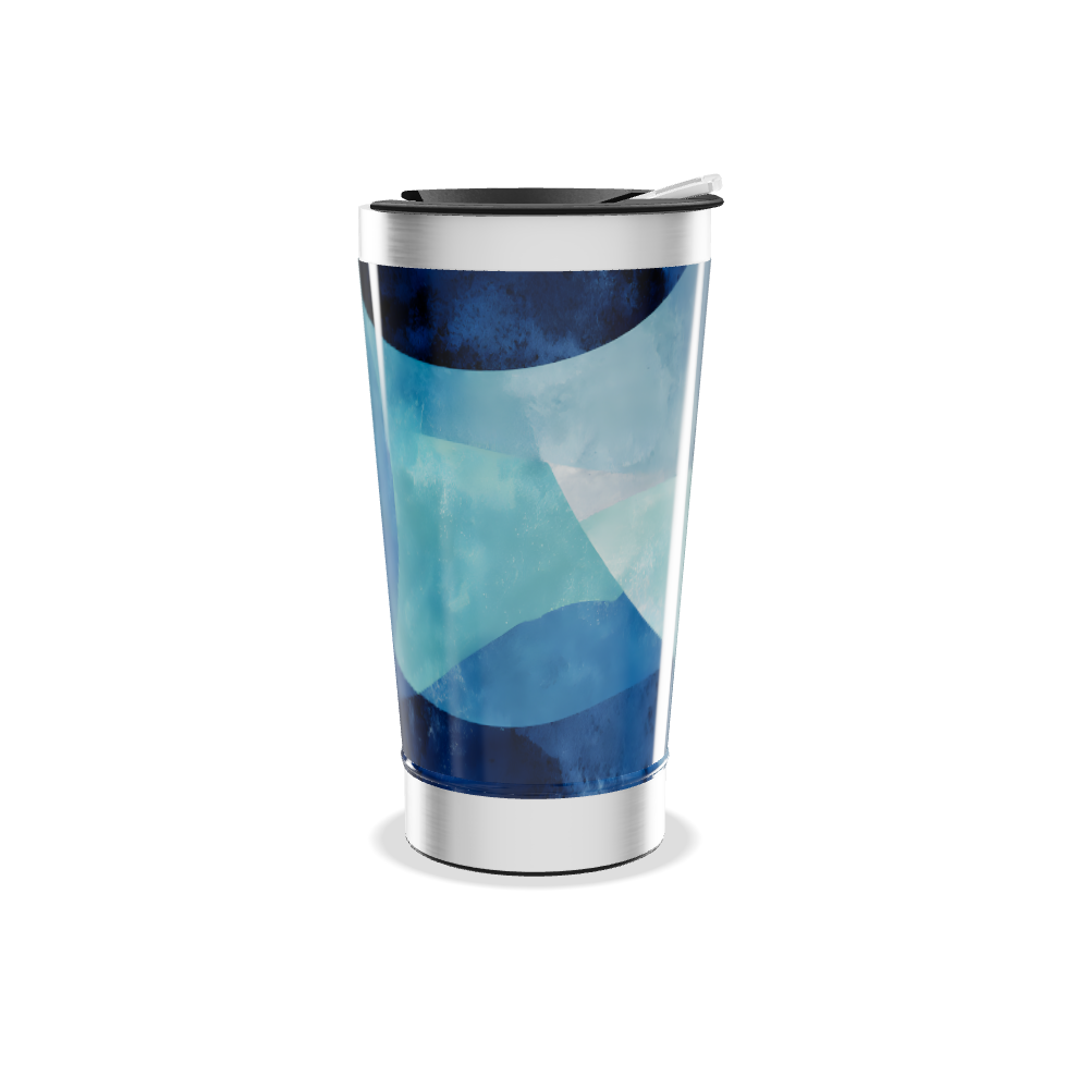 Copo Térmico - Azul Abstrato Aço Inox
