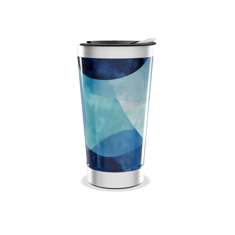 Copo Térmico - Azul Abstrato Aço Inox