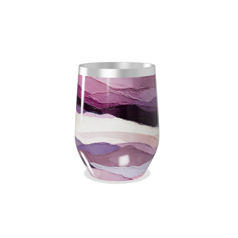 Copo Térmico Slim - Estampa Ondas Roxas