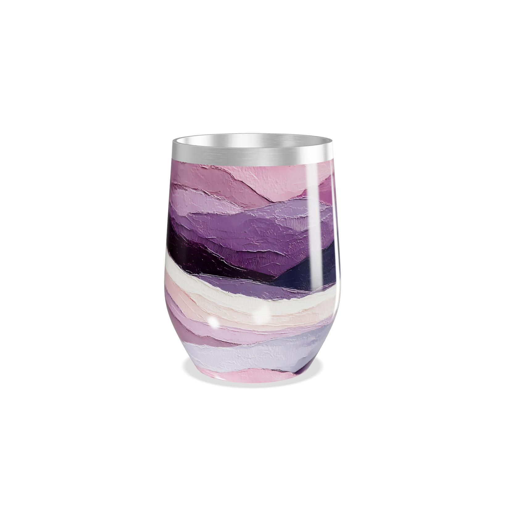 Copo Térmico Slim - Estampa Ondas Roxas