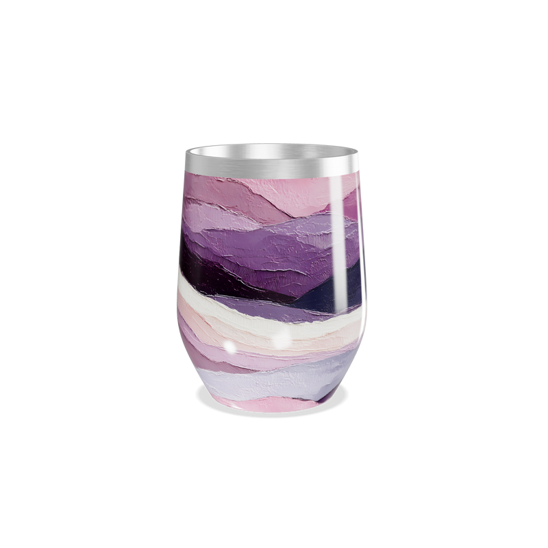 Copo Térmico Slim - Estampa Ondas Roxas