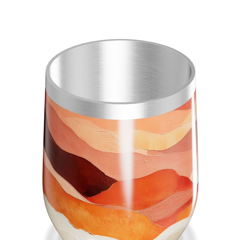 Copo Térmico Slim - Estampado Laranja e Bege