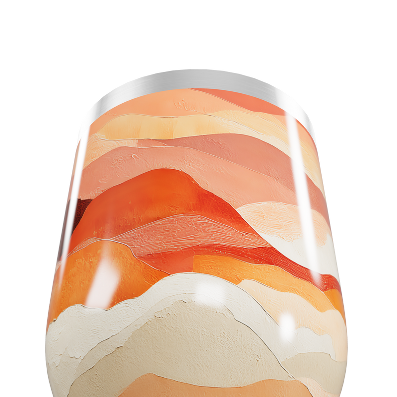 Copo Térmico Slim - Estampado Laranja e Bege