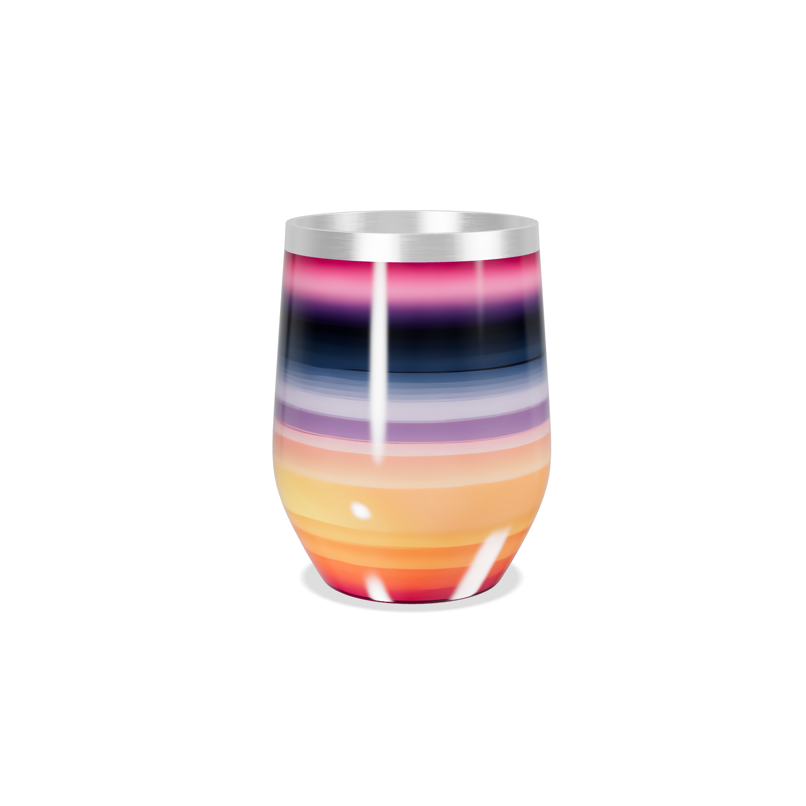 Copo Térmico Slim - Listras Coloridas Aço Inox