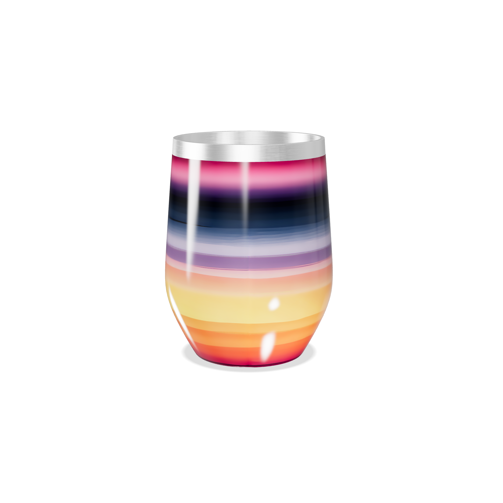 Copo Térmico Slim - Listras Coloridas Aço Inox