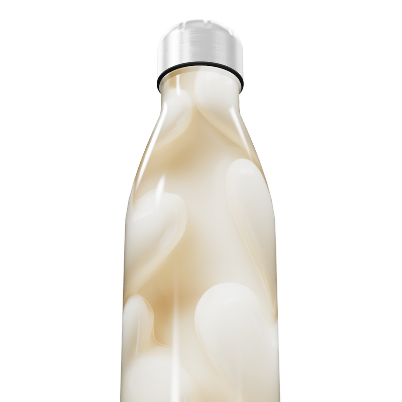 Garrafa Inox - Corações Bege