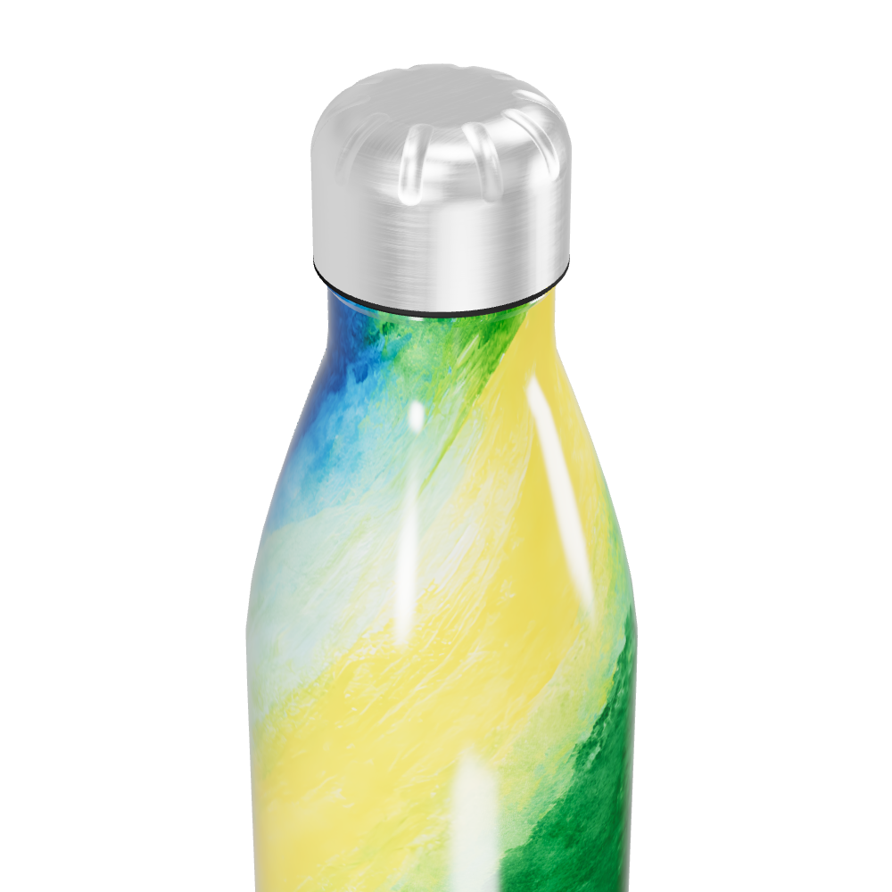Garrafa Inox - Estampa Verde e Amarela