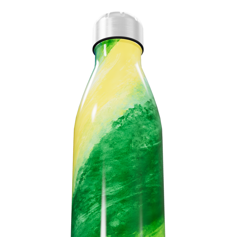 Garrafa Inox - Estampa Verde e Amarela