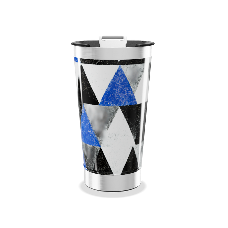 Copo Térmico - Geométrico Azul e Preto