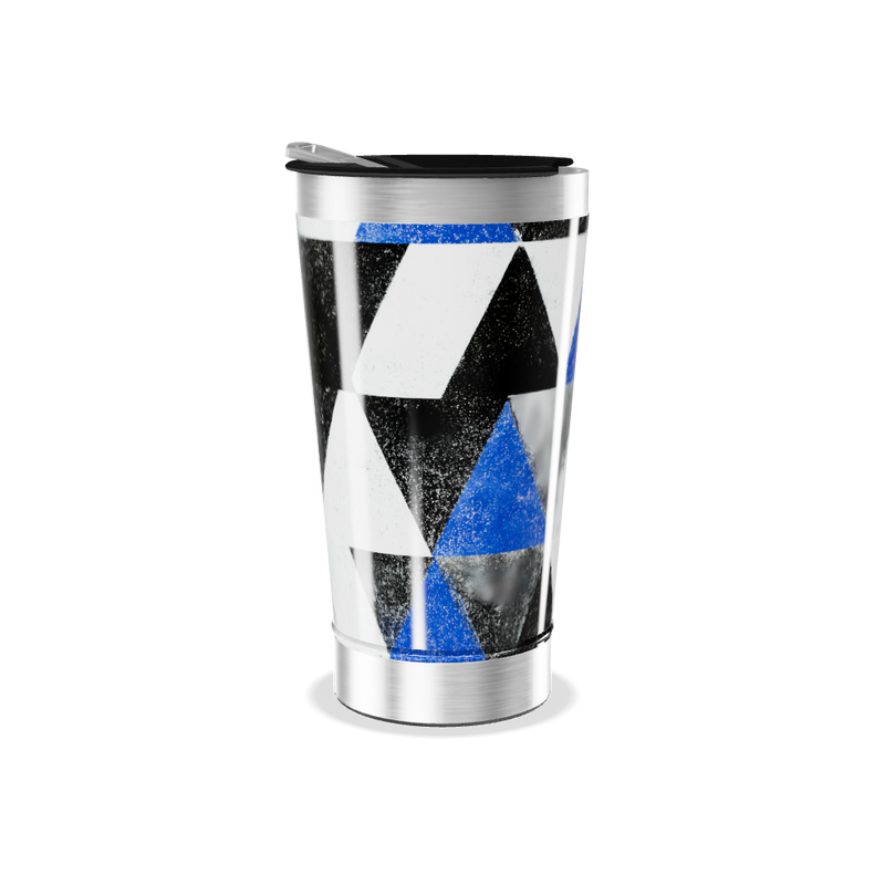 Copo Térmico - Geométrico Azul e Preto